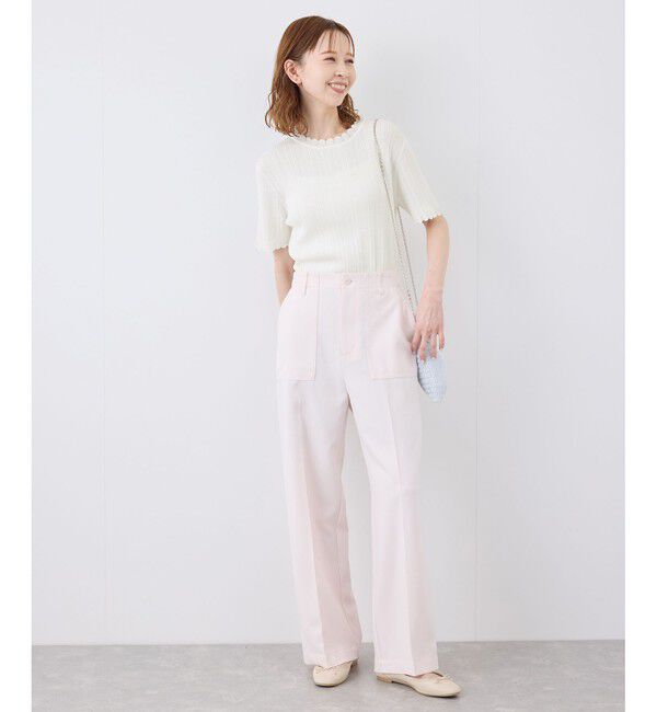 Rope&rsquo;Picnic「【UVカット・イージーケア・マシンウォッシャブル】八方映えニット スカラップニットプルオーバー」|ニット・セーター|