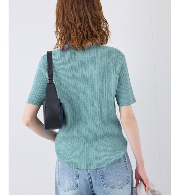 Rope&rsquo;Picnic「【UVカット・イージーケア・マシンウォッシャブル】八方映えニット スカラップニットプルオーバー」|ニット・セーター|