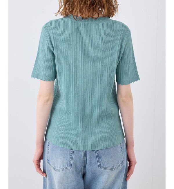 Rope&rsquo;Picnic「【UVカット・イージーケア・マシンウォッシャブル】八方映えニット スカラップニットプルオーバー」|ニット・セーター|