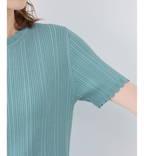 Rope&rsquo;Picnic「【UVカット・イージーケア・マシンウォッシャブル】八方映えニット スカラップニットプルオーバー」|ニット・セーター|