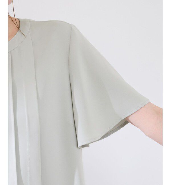 Rope&rsquo;Picnic「多機能ランダムタックハーフスリーブブラウス / 通勤にも」|シャツ・ブラウス|