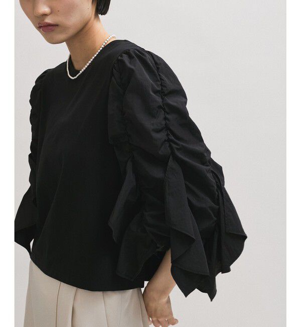 ADAM ET ROPE'「【WEB限定】フリルスリーブカットソー」|Tシャツ・カットソー|