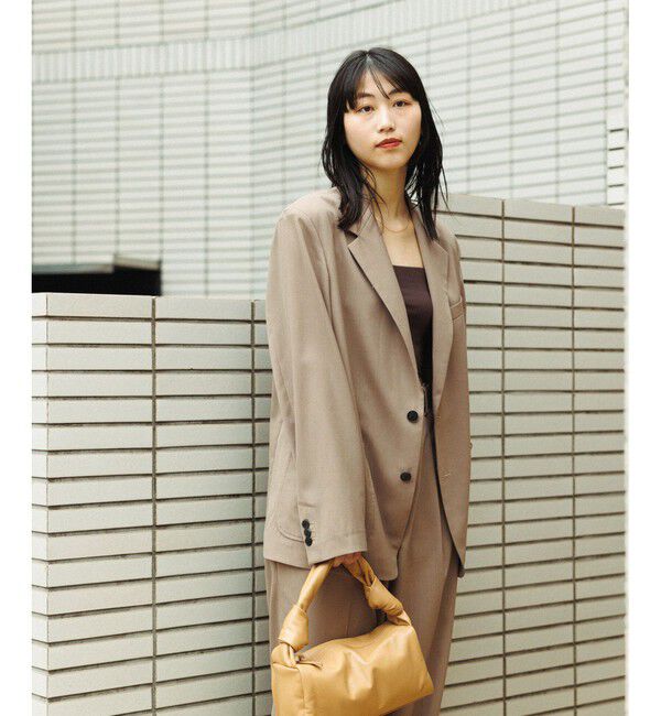 ADAM ET ROPE'「サマーウーステッド ボックスシルエット アンコンジャケット / セットアップ可能」|テーラードジャケット|