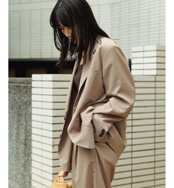 ADAM ET ROPE'「サマーウーステッド ボックスシルエット アンコンジャケット / セットアップ可能」|テーラードジャケット|