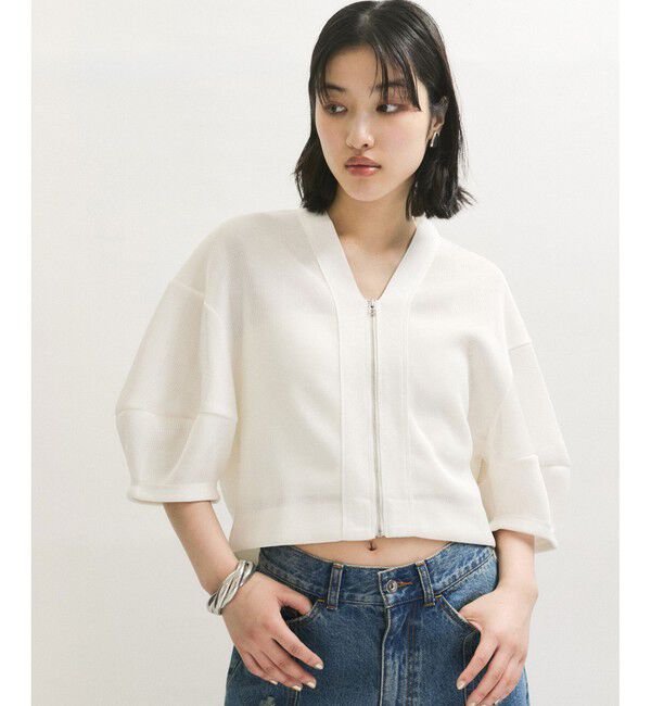 ADAM ET ROPE'「メッシュダンボールカーディガン」|カーディガン|