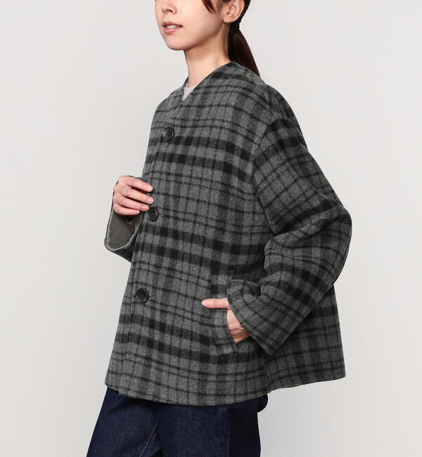 LE GLAZIK「LE GLAZIK | ウールリバー ジャケット WOMEN」|テーラードジャケット|GREY系1