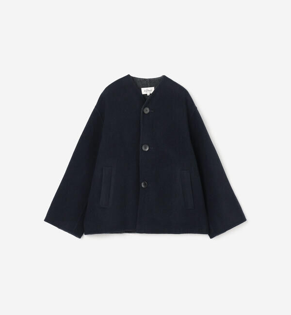 LE GLAZIK「LE GLAZIK | ウールリバー ジャケット WOMEN」|テーラードジャケット|NAVY系1