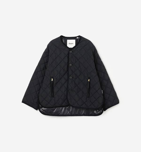 GYMPHLEX「Gymphlex | キルトダウンカラーレスジャケット WOMEN」|ダウン|BLACK