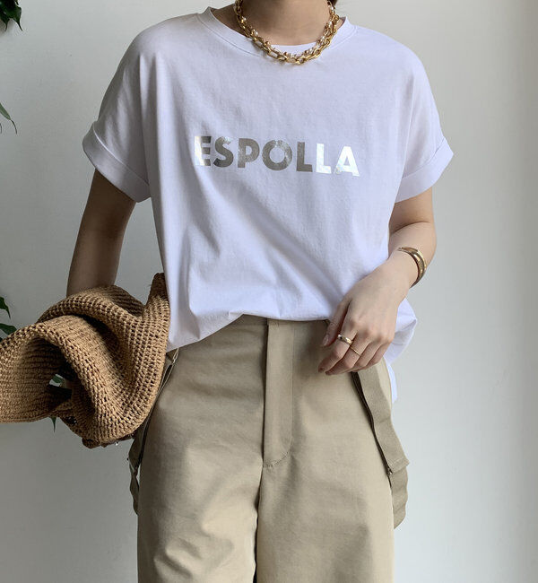  「【WEB限定】 箔プリントロールアップTEE」|Tシャツ・カットソー|