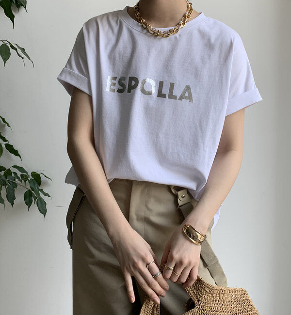  「【WEB限定】 箔プリントロールアップTEE」|Tシャツ・カットソー|