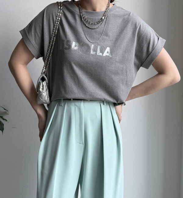  「【WEB限定】 箔プリントロールアップTEE」|Tシャツ・カットソー|