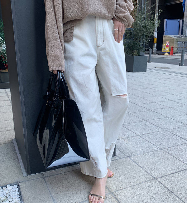  「ミドルオンスダメージデニム」|デニム|