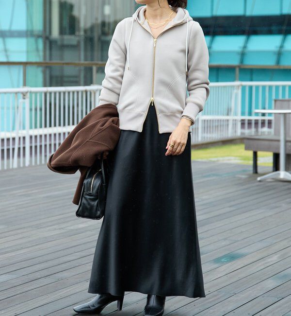  「【WEB限定/キレイめ上品】スポンジダンボールZIPパーカーカットソー」|パーカー|