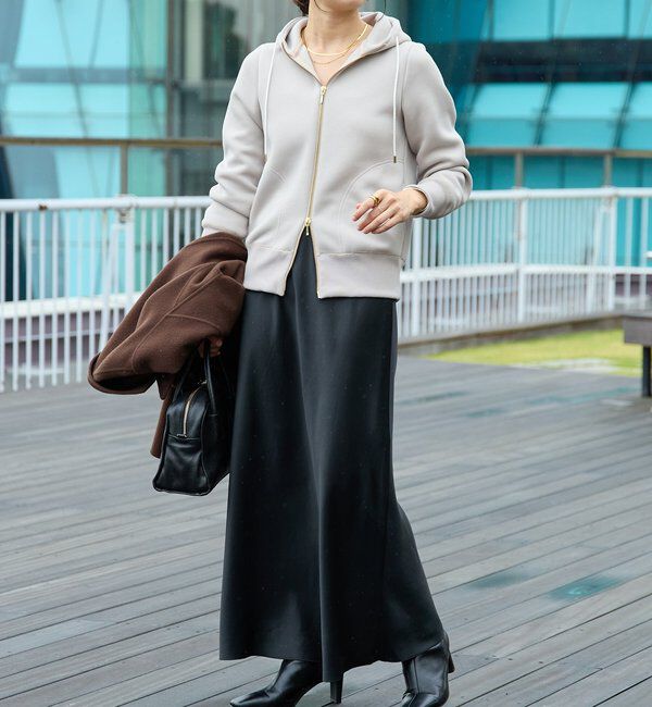  「【WEB限定/キレイめ上品】スポンジダンボールZIPパーカーカットソー」|パーカー|