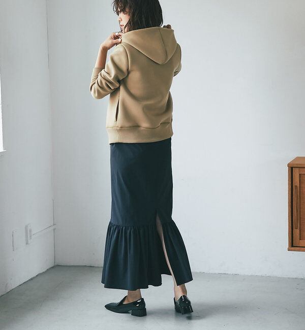  「【WEB限定/キレイめ上品】スポンジダンボールZIPパーカーカットソー」|パーカー|