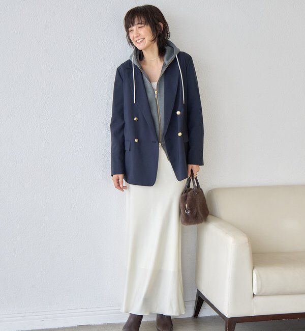  「【WEB限定/キレイめ上品】スポンジダンボールZIPパーカーカットソー」|パーカー|