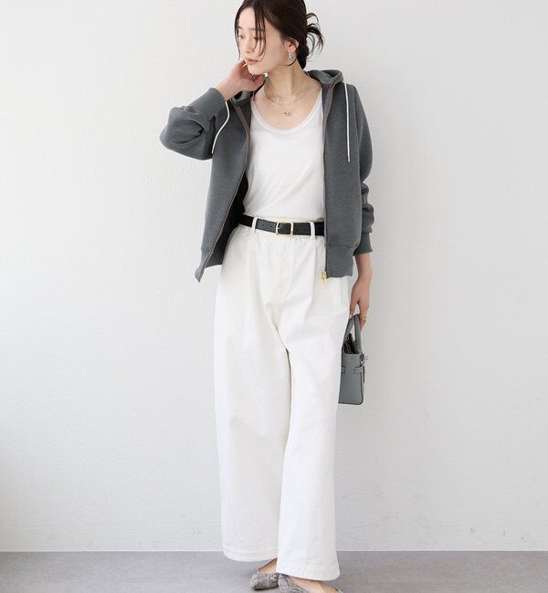  「【WEB限定/キレイめ上品】スポンジダンボールZIPパーカーカットソー」|パーカー|