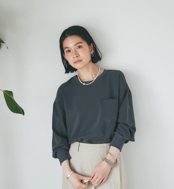  「【さらっと着やすい！/冷房・日焼け対策◎】ジョーゼットポケットブラウス」|シャツ・ブラウス|