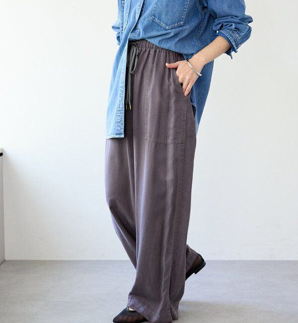  「【セットアップ可能】ガーメントダイワイドパンツ」|チノ|