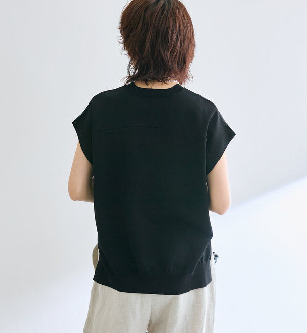  「【接触冷感】クールタッチショルダーニット」|ニット・セーター|