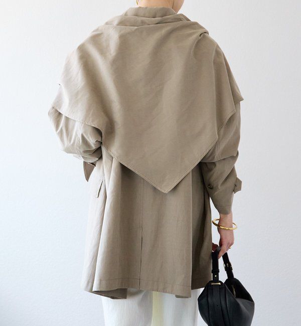  「予約【鮮度ある着こなしに】ストール付きテントコート」|その他|
