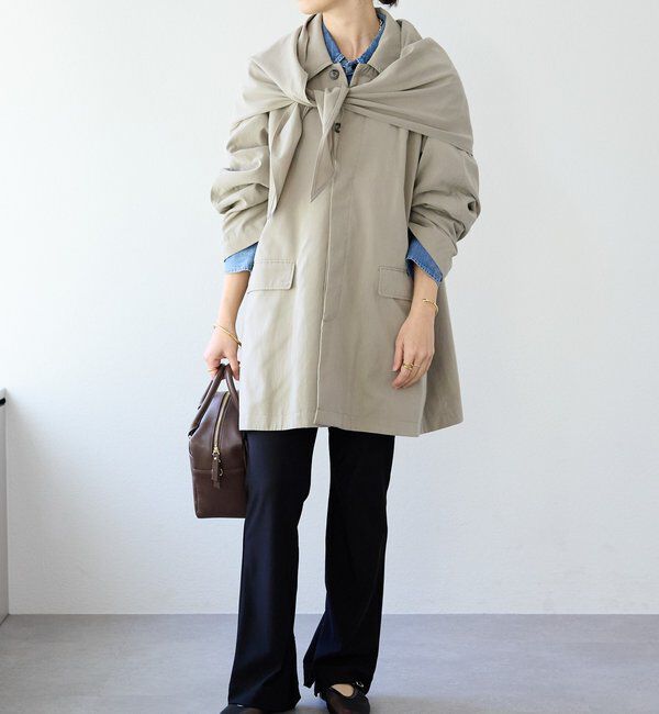  「予約【鮮度ある着こなしに】ストール付きテントコート」|その他|