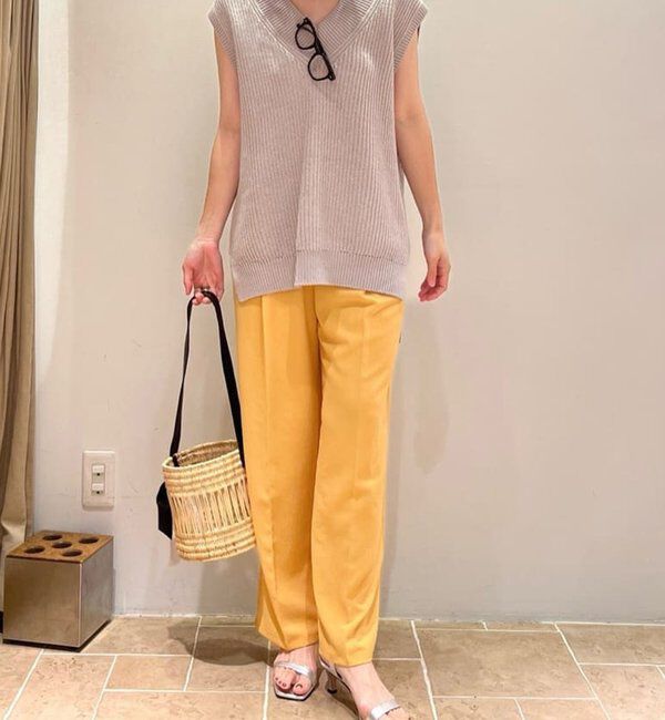  「【リニューアル！】ジャージーワイドタックパンツ」|チノ|