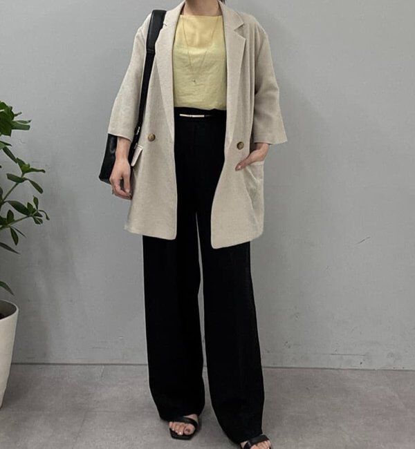  「【リニューアル！】ジャージーワイドタックパンツ」|チノ|