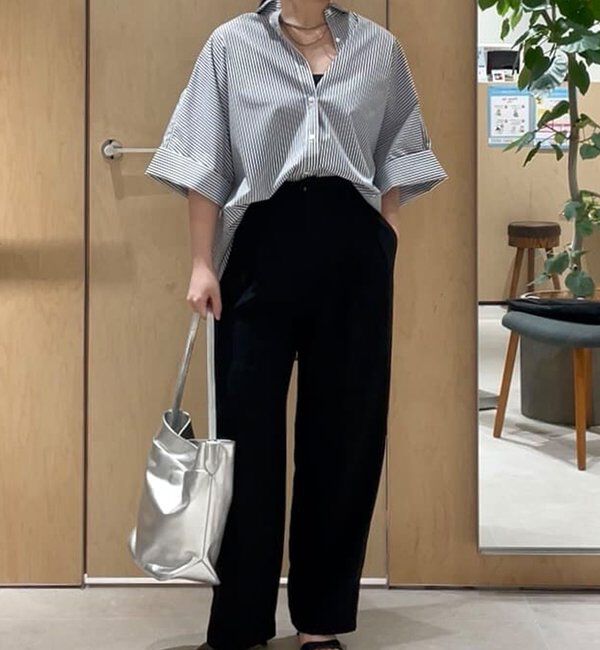  「【リニューアル！】ジャージーワイドタックパンツ」|チノ|