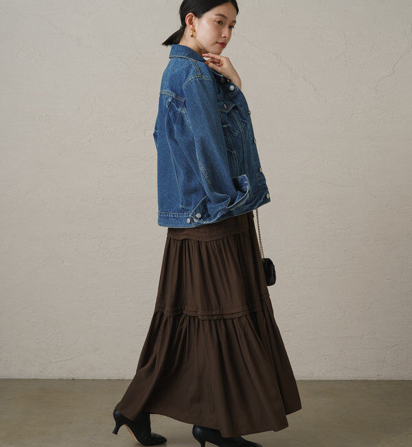  「【3サイズ展開】サテンティアードキャミワンピース」|ワンピース|