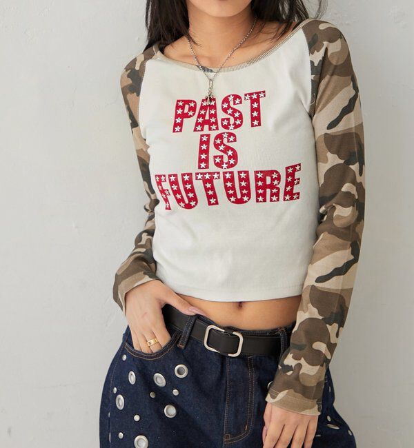  「STAR STUDS RAGLAN LOG TOPS」|Tシャツ・カットソー|カーキ