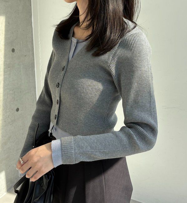  「バイカラーレイヤードカーディガン」|カーディガン|