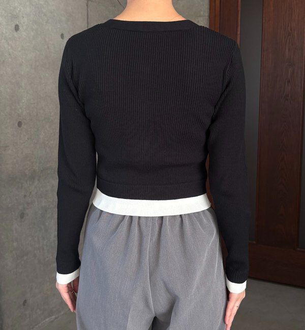  「バイカラーレイヤードカーディガン」|カーディガン|