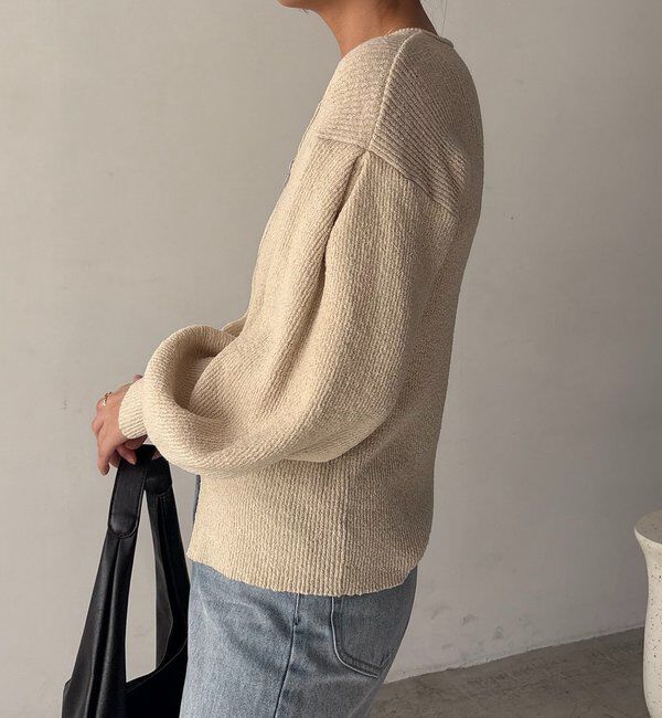  「スラブジップパフカーディガン」|カーディガン|