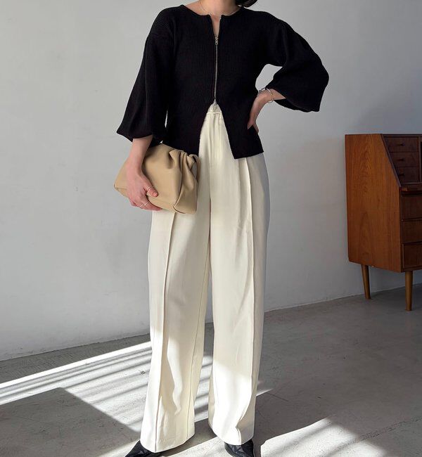  「スラブジップパフカーディガン」|カーディガン|