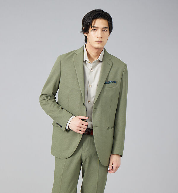 ABAHOUSE「【セットアップ対応】RIRANCHA ランダムマットストレッチ ジャケット」|テーラードジャケット|カーキ