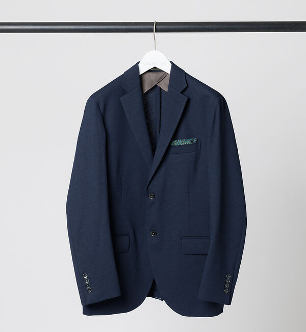 ABAHOUSE「【セットアップ対応】RIRANCHA ランダムマットストレッチ ジャケット」|テーラードジャケット|ダークネイビー