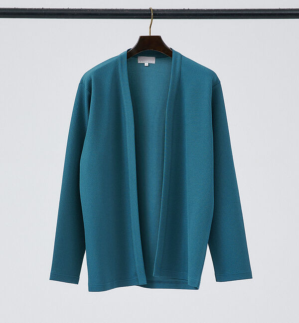 ABAHOUSE「【アンサンブル対応】フクレ ジャガード セミショール カーディガン」|カーディガン|エメラルドグリーン