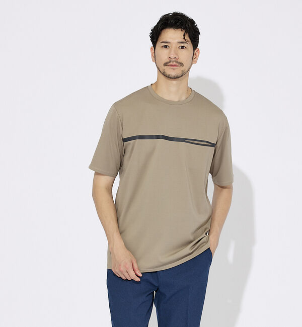 ABAHOUSE「【フロントシーム】 デザイン ポケット Tシャツ」|Tシャツ・カットソー|ベージュ
