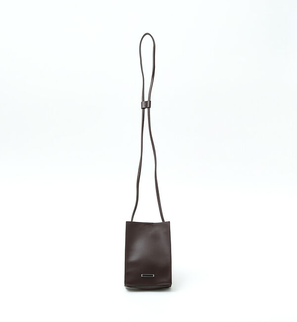 ABAHOUSE「【AH ABAHOUSE】エコレザー スクエア ミニショルダー バッグ / ポシ」|ショルダー・メッセンジャー|ブラウン