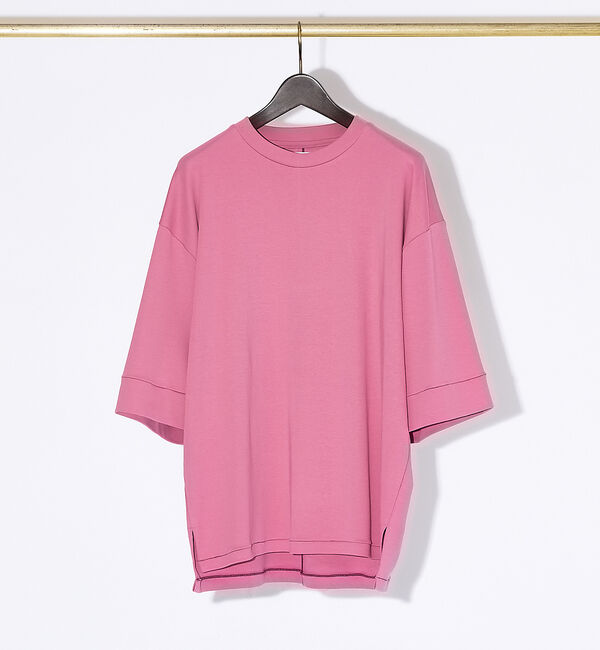 ABAHOUSE「【定番】ドロップショルダー 五分袖 メローロック Tシャツ」|Tシャツ・カットソー|ピンク系その他1