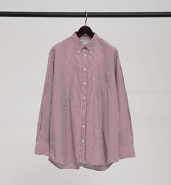 ABAHOUSE「【別注】Individualized shirts / ボタンダウン ストライプ」|シャツ・ブラウス|レッド