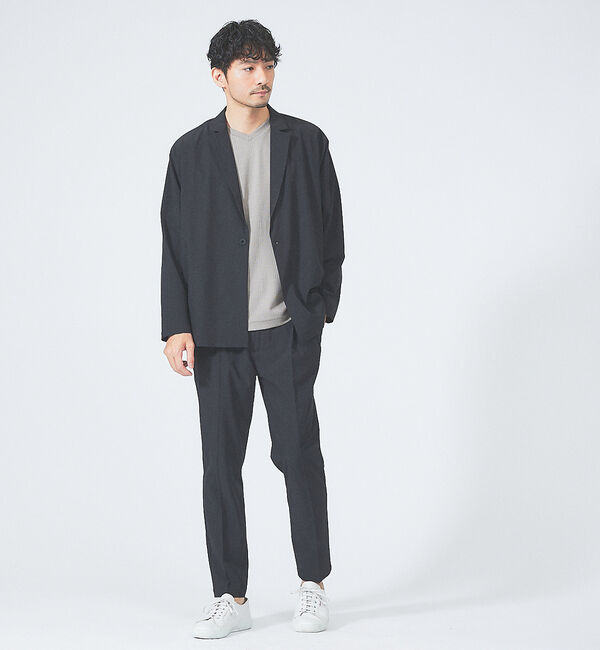 ABAHOUSE「【チェック柄】ジャガード Vネック 半袖 Tシャツ」|Tシャツ・カットソー|