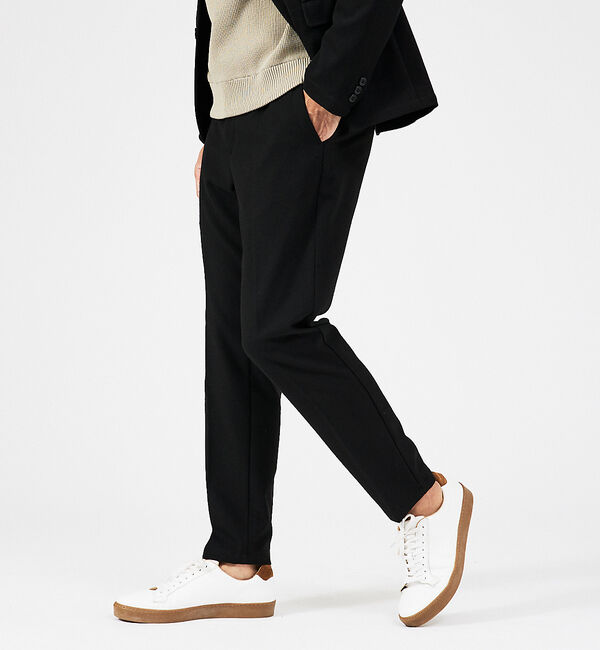 ABAHOUSE「【セットアップ対応】カシミヤタッチ ピーチ起毛 ストレッチ スラックスパンツ」|スラックス|ブラック