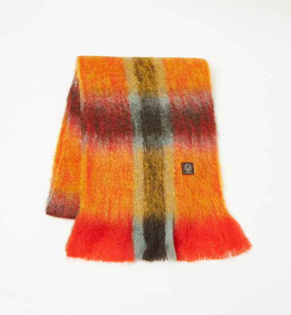 ABAHOUSE「【MANTAS EZCARAY】シャギーモヘア マフラー TARTAN / ボリ」|マフラー|