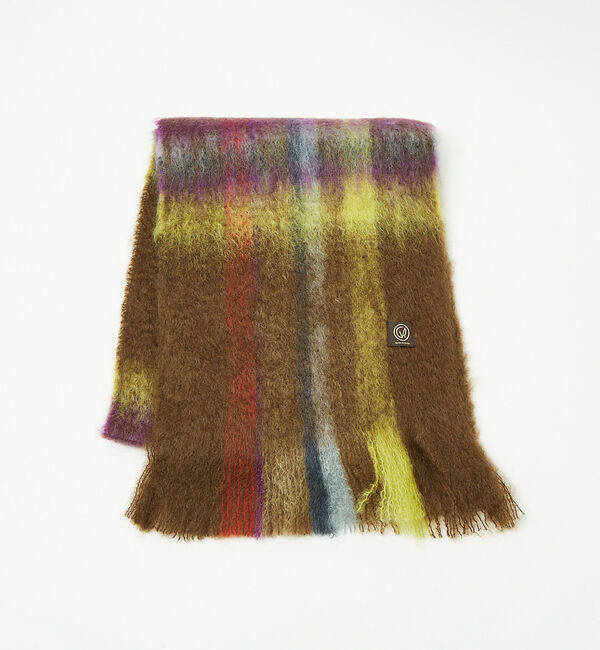 ABAHOUSE「【MANTAS EZCARAY】シャギーモヘア マフラー TARTAN / ボリ」|マフラー|