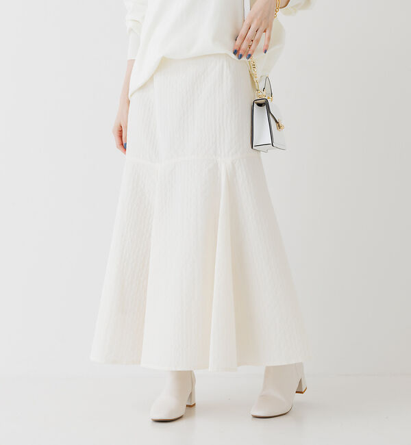 Rouge vif「キルトジャガード フレアスカート」|スカート|