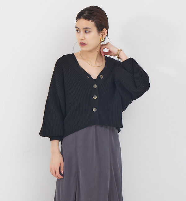 Rouge vif「ウール混アンサンブルニットカーディガン」|ニット・セーター|ブラック