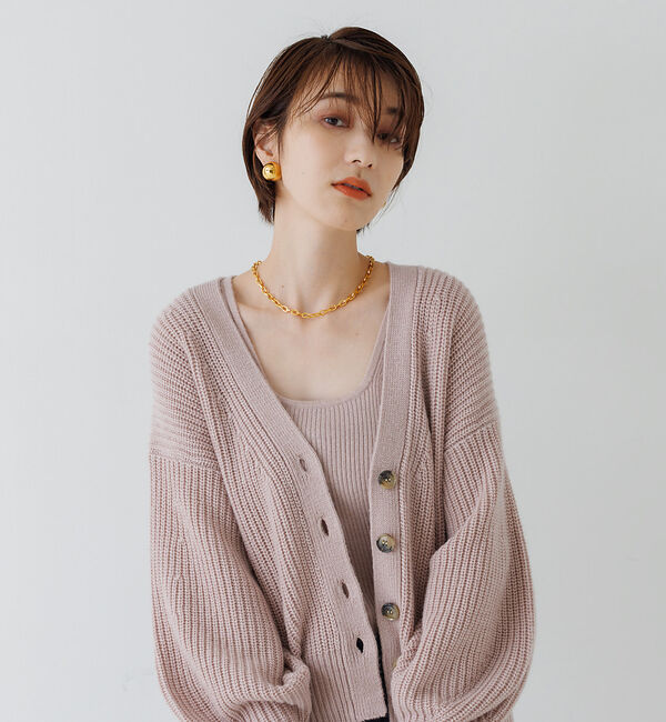 Rouge vif「ウール混アンサンブルニットカーディガン」|ニット・セーター|ピンク