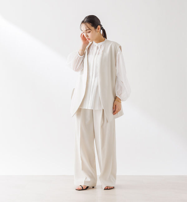 Rouge vif「【セットアップ対応】ノーカラー  ジレジャケット」|ベスト・ジレ|